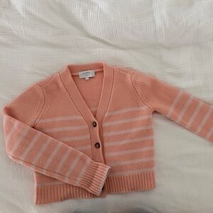 La Ligne Mini Marina Coral Light Pink Striped Cardigan